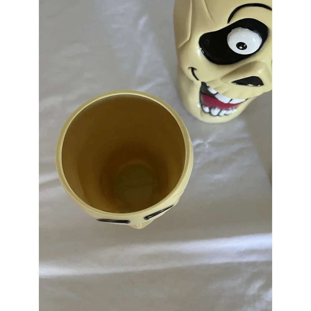 Vintage Halloween Pitcher And Cups Blow Mold Skeleton Skull Zombie